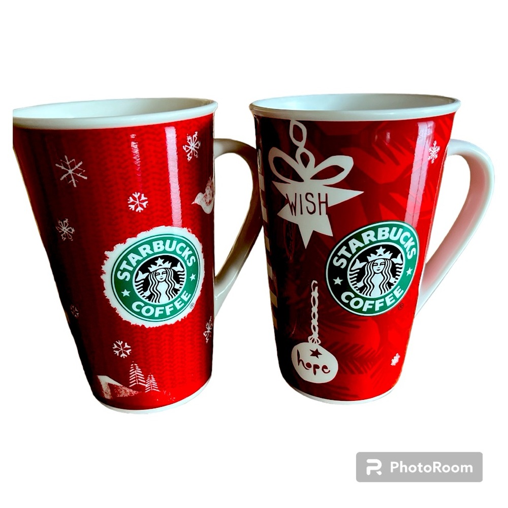 TWO Starbucks Holiday 16oz Mugs